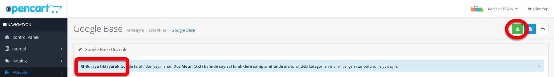 Google-Base-İçe-Aktarma