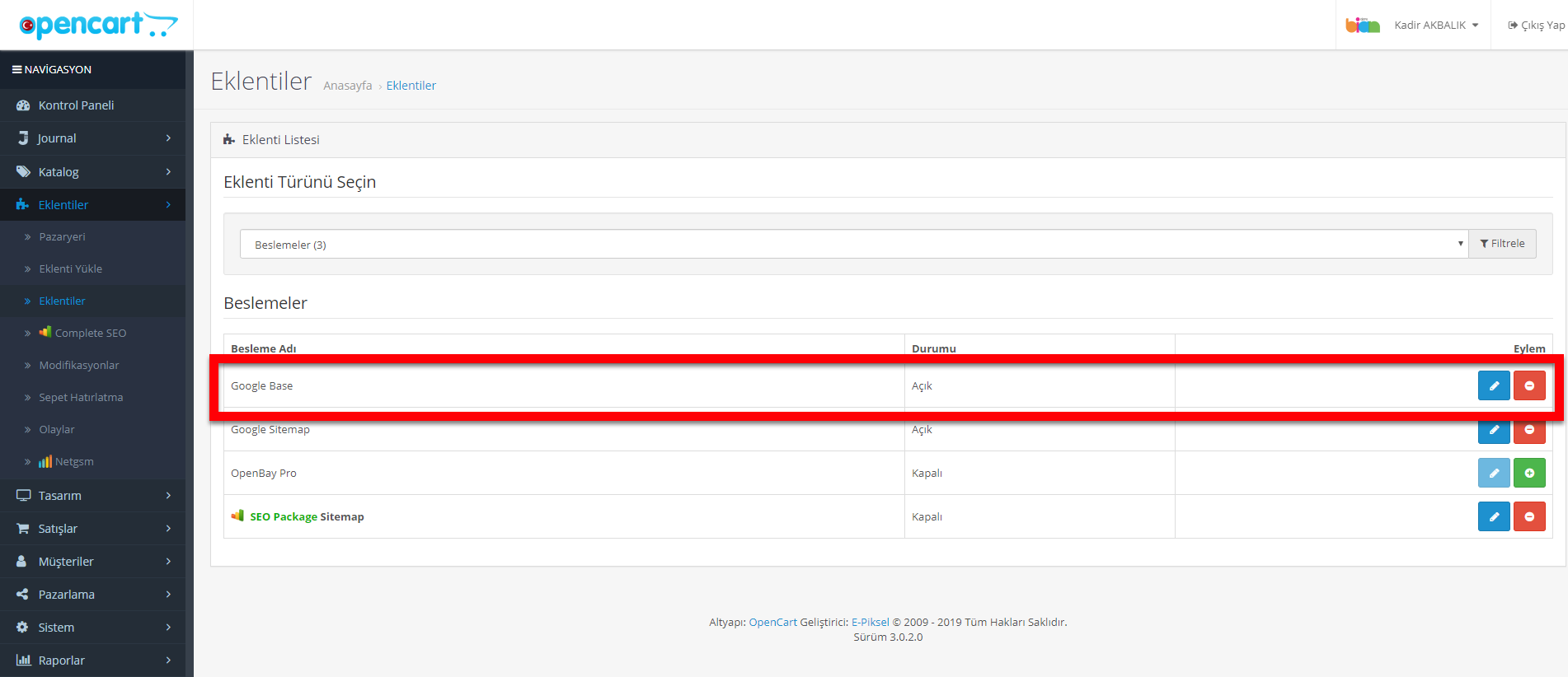 Opencart-Google-Base